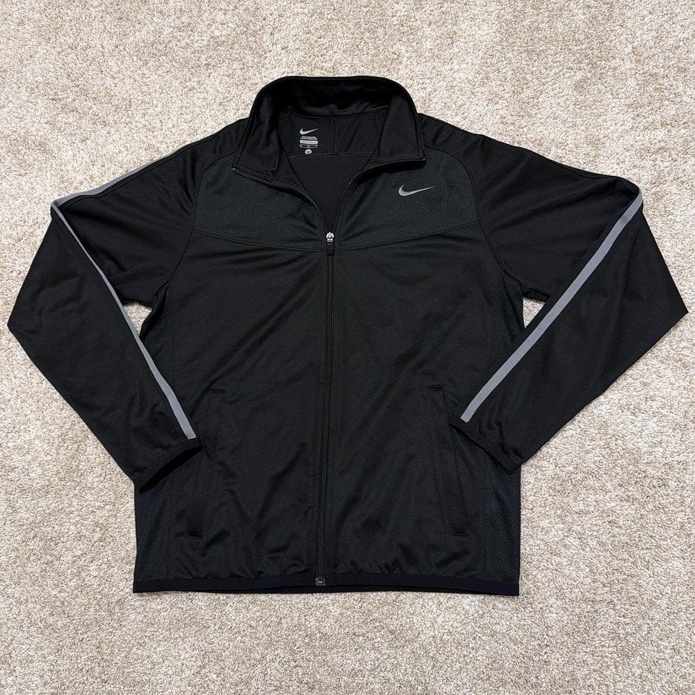 Vintage Nike Track Jacket | Black/Grey | Medium